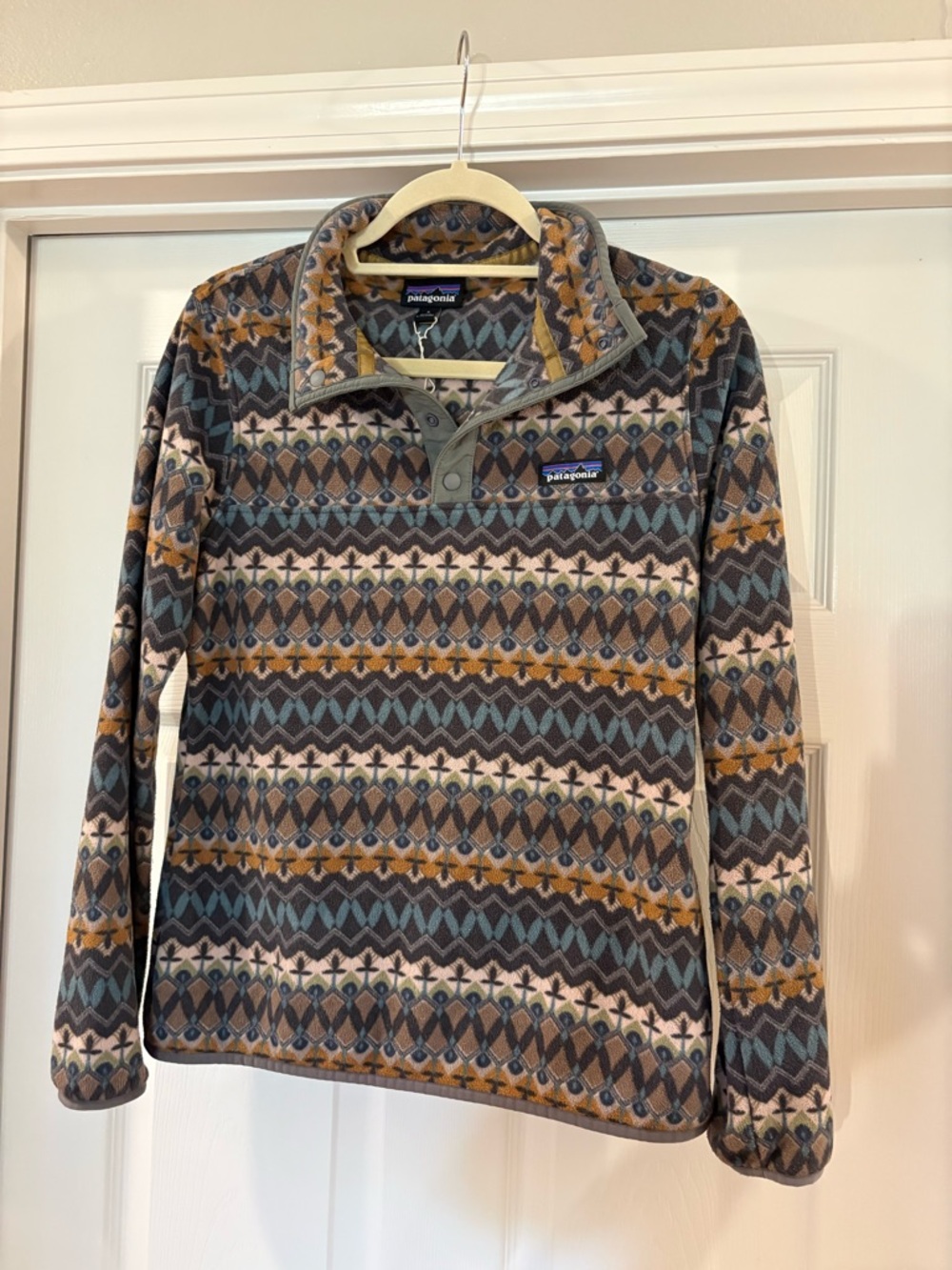 Patagonia Micro D Snap T Fleece Women’s Aztec Geometric Pullover Size Small - Picture 2 of 6